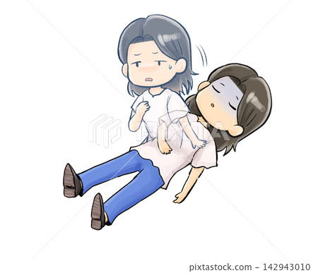 一位年輕女子經歷靈魂出竅的插圖 一位年輕女子經歷靈魂出竅的插圖 142943010