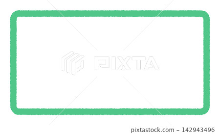 A horizontal frame with a hand-drawn green border - a simple and cute rectangular illustration - 16:9 A horizontal frame with a hand-drawn green border - a simple and cute rectangular illustration - 16:9 142943496