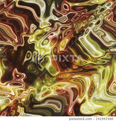 Golden Amber Fluid Marble Seamless Pattern Liquid Art Texture 142943566