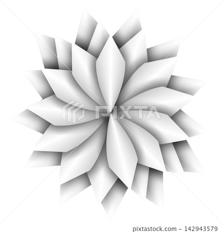 Geometric 3D Paper Flower Petals Abstract White Origami Mandala Geometric 3D Paper Flower Petals Abstract White Origami Mandala 142943579