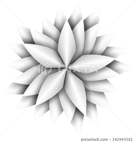 Layered 3D Paper Dahlia Flower Geometric Monochrome Origami Design Layered 3D Paper Dahlia Flower Geometric Monochrome Origami Design 142943581
