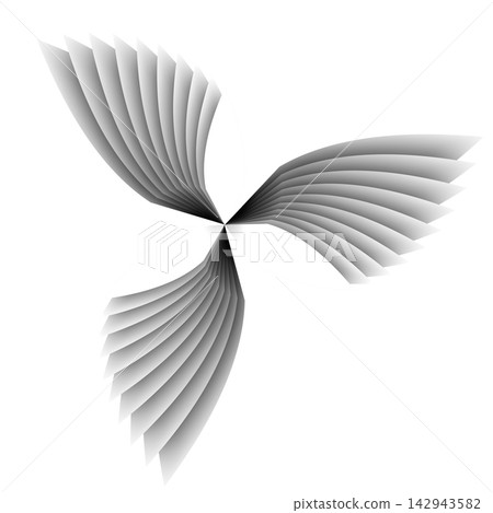 Tri-Wing Geometric 3D Paper Propeller Abstract Origami Whirl Design Tri-Wing Geometric 3D Paper Propeller Abstract Origami Whirl Design 142943582