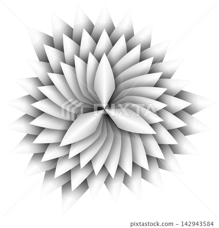 Dense 3D Paper Chrysanthemum Flower Complex Layered Origami Shape Dense 3D Paper Chrysanthemum Flower Complex Layered Origami Shape 142943584