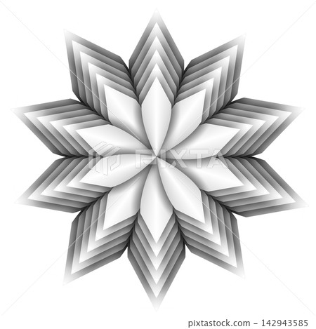 Eight Pointed Star 3D Paper Rosette Geometric Origami Mandala Eight Pointed Star 3D Paper Rosette Geometric Origami Mandala 142943585