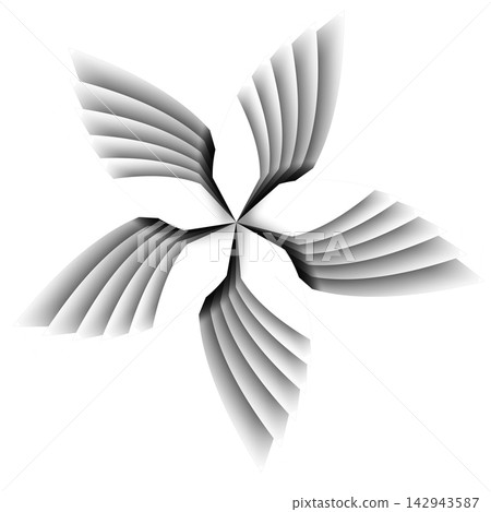 Five Blade Geometric Paper Turbine Flower Abstract 3D Origami Art Five Blade Geometric Paper Turbine Flower Abstract 3D Origami Art 142943587