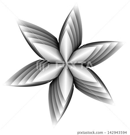 Six Petal Layered Paper Flower Geometric 3D Origami Star Emblem Six Petal Layered Paper Flower Geometric 3D Origami Star Emblem 142943594