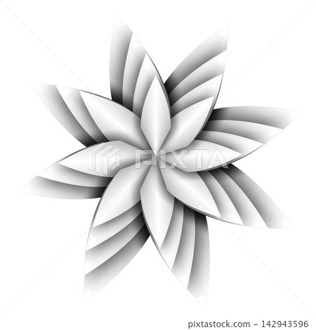 Seven Petal Geometric 3D Paper Flower Layered Origami Rosette Mandala Seven Petal Geometric 3D Paper Flower Layered Origami Rosette Mandala 142943596