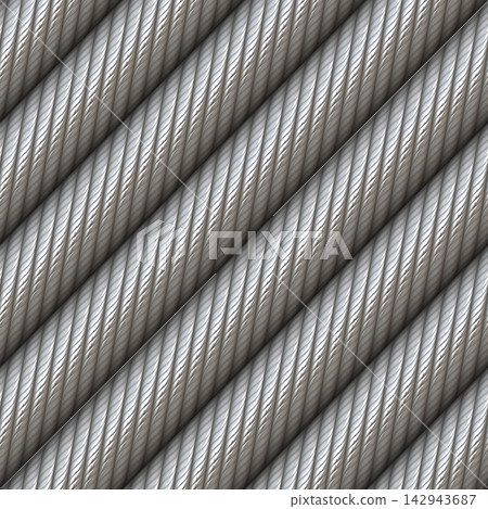 Diagonal Glossy Steel Wire Cable Pattern Seamless Industrial Texture Diagonal Glossy Steel Wire Cable Pattern Seamless Industrial Texture 142943687