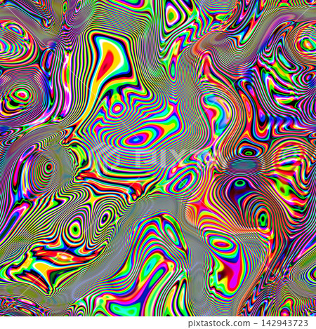 Psychedelic Rainbow Topographic Wave Lines Seamless Moire Pattern Psychedelic Rainbow Topographic Wave Lines Seamless Moire Pattern 142943723