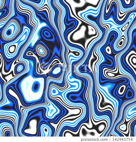 Electric Blue And White Agate Marble Swirls Seamless Liquid Texture 142943754