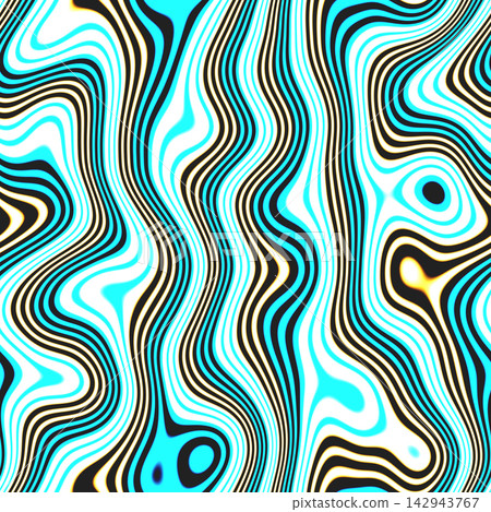 Cyan Blue And Yellow Malachite Wave Lines Seamless Pattern Cyan Blue And Yellow Malachite Wave Lines Seamless Pattern 142943767