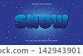 Snow 3d editable text effect, winter text style 142943901