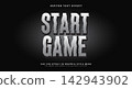 Start game chrome style 3d editable text effect 142943902
