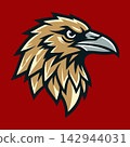 Fierce Raven Head Mascot Logo 142944031
