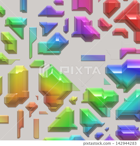 Colorful Geometric Tech Crystals Pattern 142944283