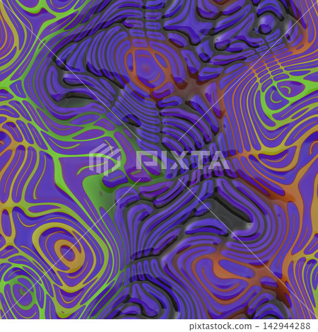 Psychedelic Purple Green Bio Texture 142944288