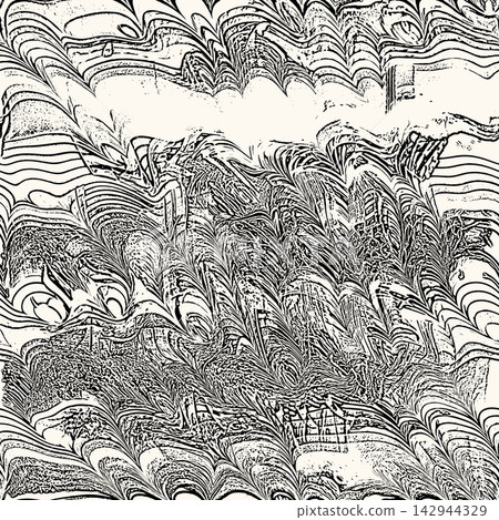 Monochrome Linocut Waves Abstract Pattern Monochrome Linocut Waves Abstract Pattern 142944329