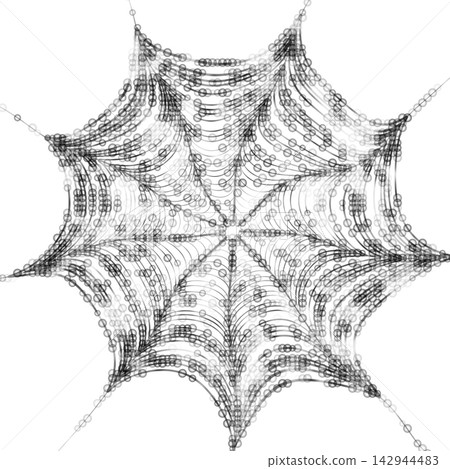 Morning Dew Cobweb Isolated on White Background Morning Dew Cobweb Isolated on White Background 142944483
