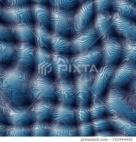 Cyan Blue Glowing Moire Waves Fluid Texture 142944492
