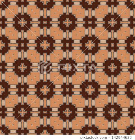 Intricate Brown and Tan Geometric Tile Pattern Intricate Brown and Tan Geometric Tile Pattern 142944623