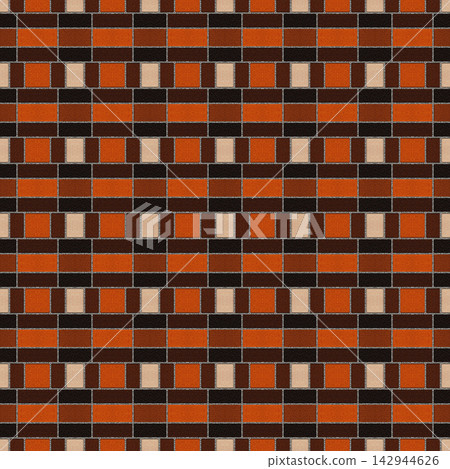 Seamless Geometric Brick Tile Pattern in Orange and Brown Seamless Geometric Brick Tile Pattern in Orange and Brown 142944626