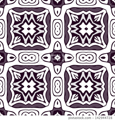 Burgundy and white ornamental tile style seamless pattern Burgundy and white ornamental tile style seamless pattern 142944728