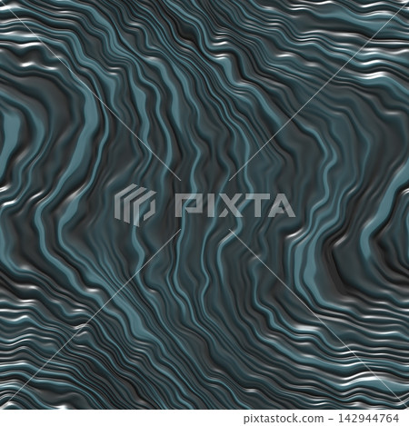 Glossy dark teal and silver liquid metal waves Glossy dark teal and silver liquid metal waves 142944764