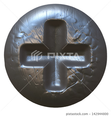 Plus Sign Textured Screw Head Icon 142944800