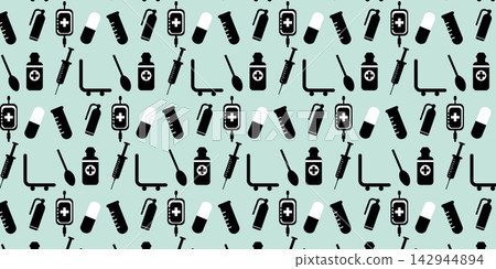 Healthcare and medicine repeating pattern for hospital branding wallpaper Healthcare and medicine repeating pattern for hospital branding wallpaper 142944894