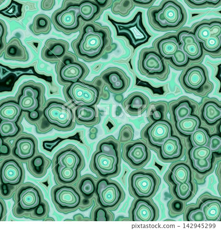 Teal Malachite Mineral Texture with Concentric Circles Teal Malachite Mineral Texture with Concentric Circles 142945299