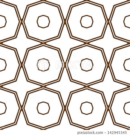 Seamless Brown Octagonal Geometric Tile Pattern 142945345