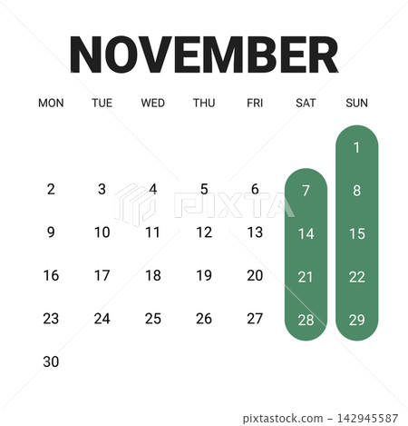 November 2026 English Standard Office Monthly Schedule Page Minimal Business Cal November 2026 English Standard Office Monthly Schedule Page Minimal Business Cal 142945587