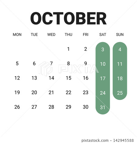 October 2026 English Clean Minimalist Monthly Calendar Page Universal Business S October 2026 English Clean Minimalist Monthly Calendar Page Universal Business S 142945588