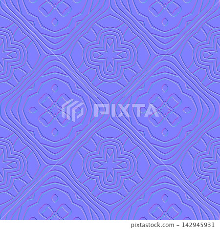Diagonal Quatrefoil Damask Tile Normal Map Diagonal Quatrefoil Damask Tile Normal Map 142945931