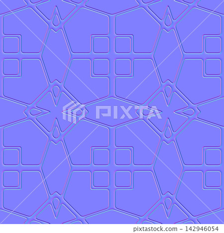 Geometric Arabesque Tiles Seamless Normal Map Geometric Arabesque Tiles Seamless Normal Map 142946054