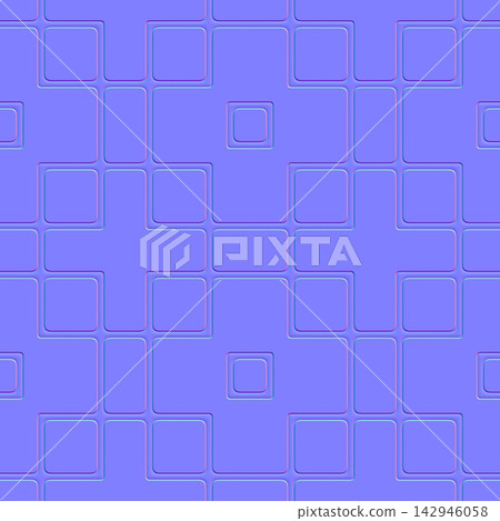 Modern Cross and Square Tiles Seamless Normal Map 142946058