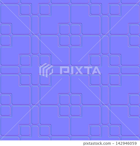 Geometric Stepped Panel Grid Seamless Normal Map 142946059