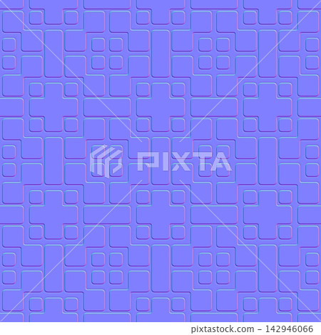 Modular Interlocking Wall Grid Seamless Normal Map 142946066