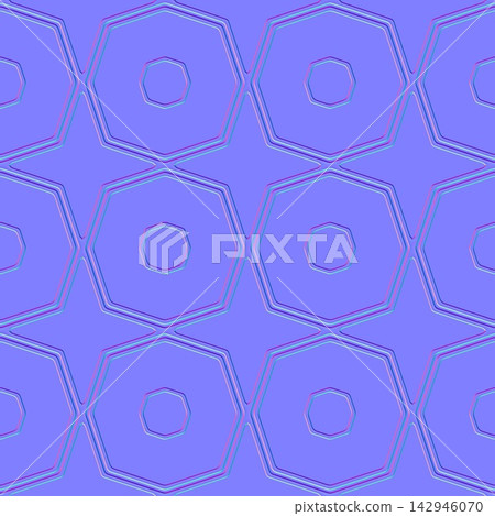 Large Octagonal Star Tile Grid Seamless Normal Map Large Octagonal Star Tile Grid Seamless Normal Map 142946070