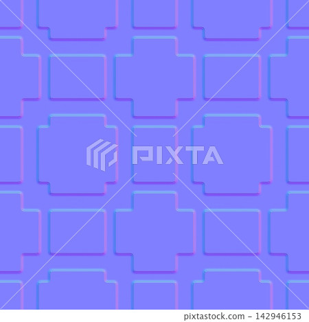 Geometric Cross and Stepped Square Tiles Seamless Normal Map 142946153