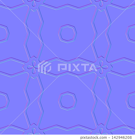Star Wall Panels with Clover Rosettes Seamless Normal Map 142946208