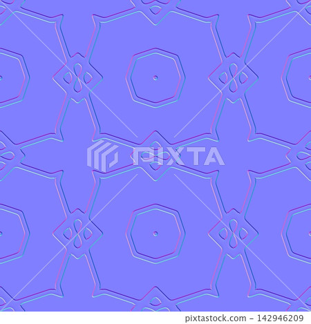 Ornate Star Cladding Panels Seamless Normal Map Texture 142946209