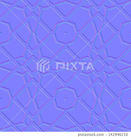 Islamic Geometric Star Lattice Tiles Seamless Normal Map Islamic Geometric Star Lattice Tiles Seamless Normal Map 142946210