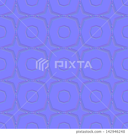 Geometric Star and Octagon Panels Seamless Normal Map 142946248