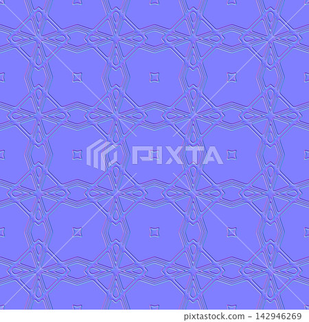Modern Geometric Rosette Tiles Seamless Normal Map 142946269