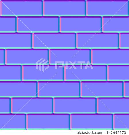 Seamless brick wall normal map texture for 3D modeling Seamless brick wall normal map texture for 3D modeling 142946370