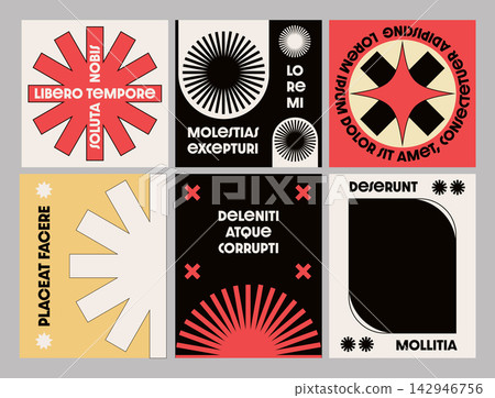Contemporary Social Media Post Layout with Minimal Abstract Geometry and Modern Editorial Composition. Vector Illustration. Contemporary Social Media Post Layout with Minimal Abstract Geometry and Modern Editorial Composition. Vector Illustration. 142946756