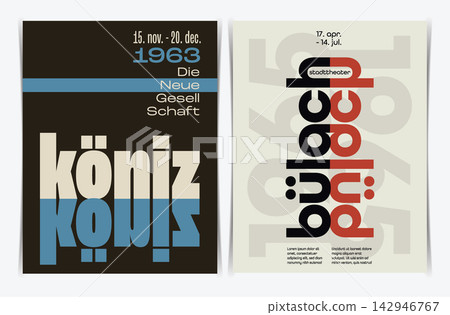 Retro Swiss Grid Typography Poster Design US Letter. Vector Illustration. Retro Swiss Grid Typography Poster Design US Letter. Vector Illustration. 142946767