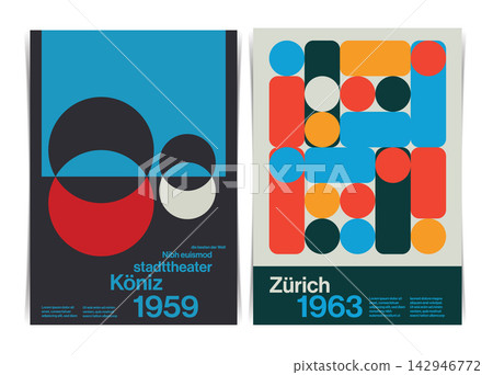 Abstract Geometric Swiss Style Poster Design Collection A4. Vector Illustration. Abstract Geometric Swiss Style Poster Design Collection A4. Vector Illustration. 142946772