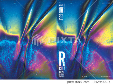 Iridescent Abstract Poster Layout. Raster Illustration. Iridescent Abstract Poster Layout. Raster Illustration. 142946803